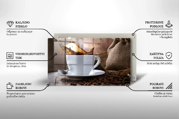 Kitchen countertop cover Cup and coffee beans