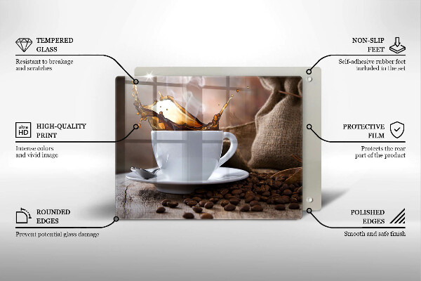 Kitchen countertop cover Cup and coffee beans