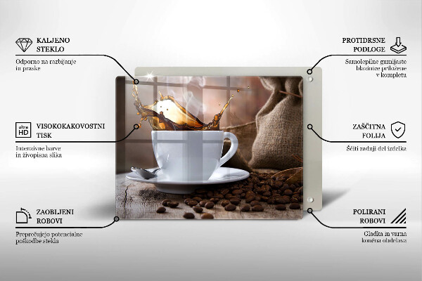 Kitchen countertop cover Cup and coffee beans