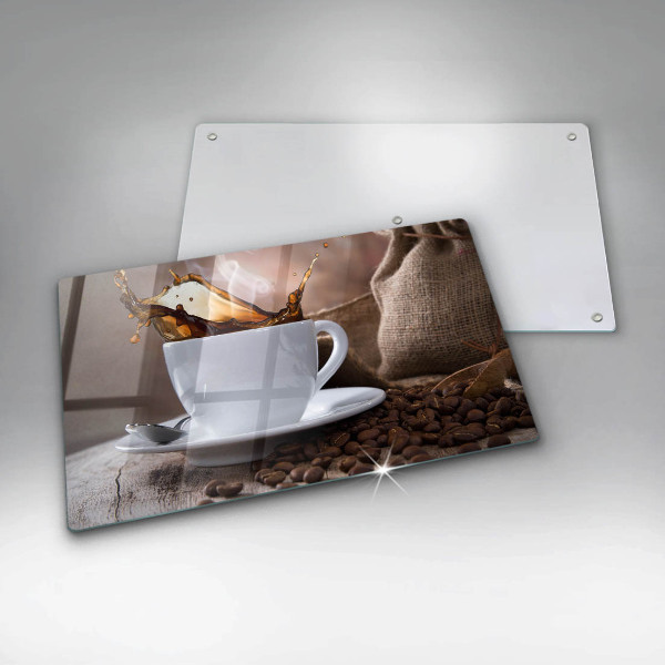 Kitchen countertop cover Cup and coffee beans