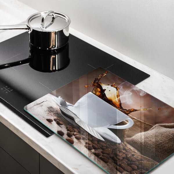 Kitchen countertop cover Cup and coffee beans