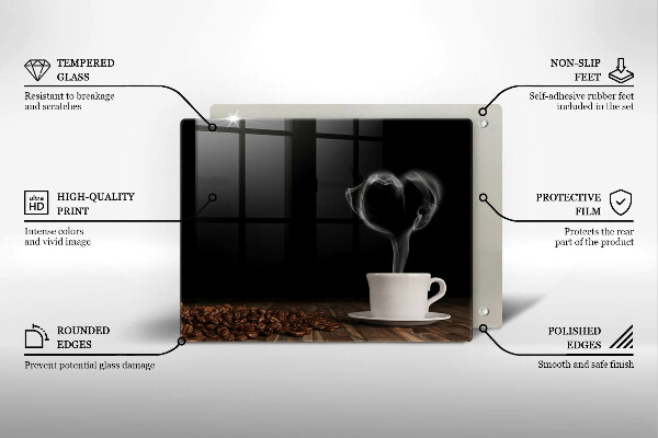 Kitchen countertop cover Coffee cup heart
