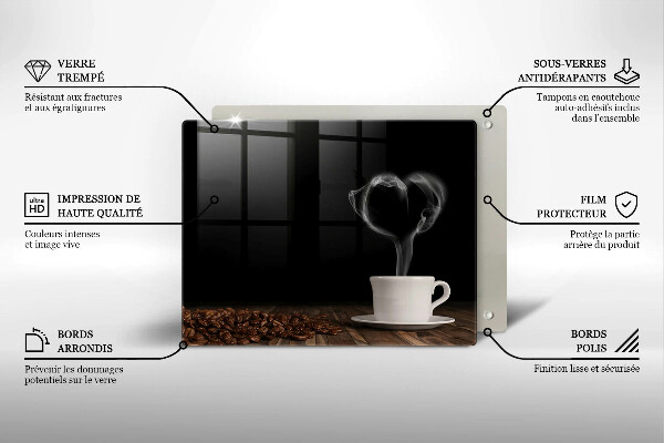 Kitchen countertop cover Coffee cup heart