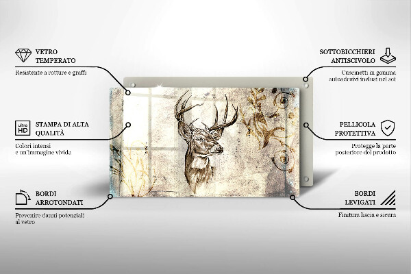 Kitchen countertop cover Illustration deer animal