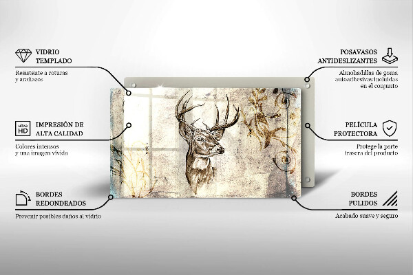 Kitchen countertop cover Illustration deer animal