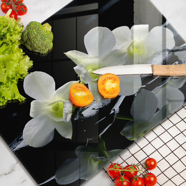 Worktop saver Zen white flowers in water