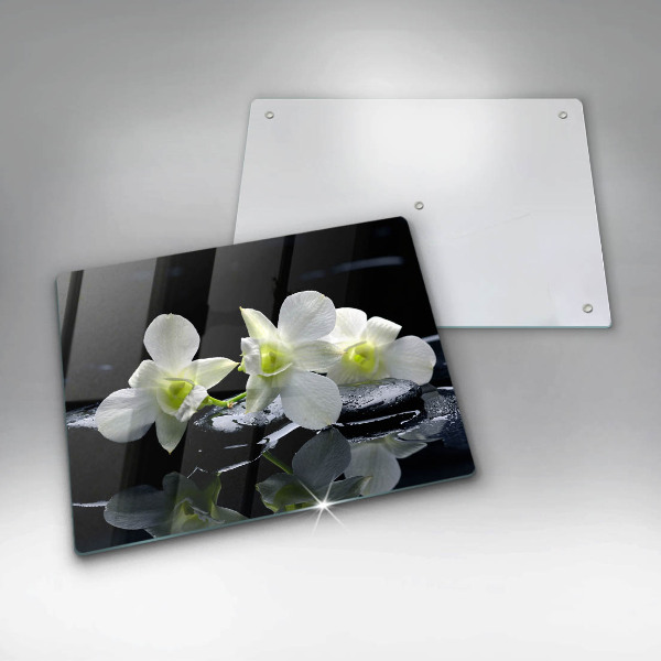 Worktop saver Zen white flowers in water
