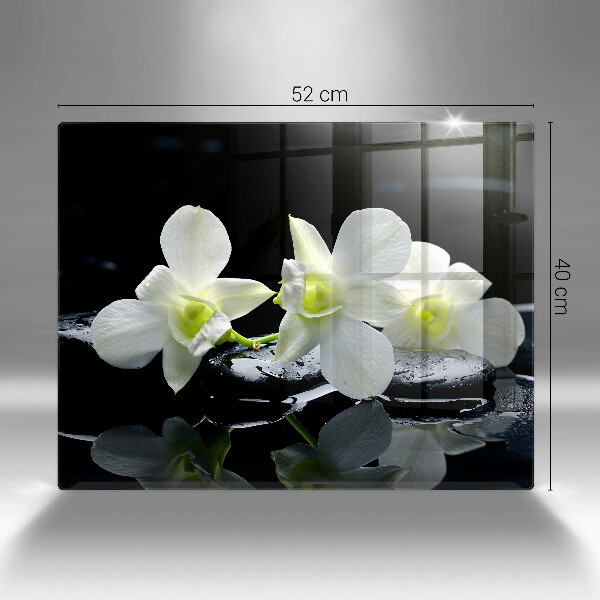 Worktop saver Zen white flowers in water