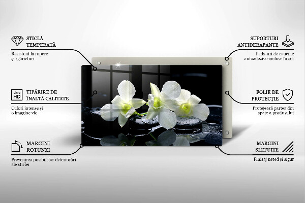 Worktop saver Zen white flowers in water