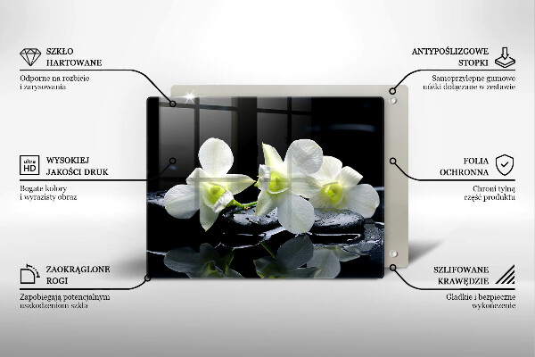 Worktop saver Zen white flowers in water