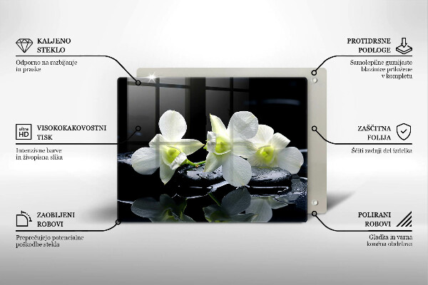 Worktop saver Zen white flowers in water