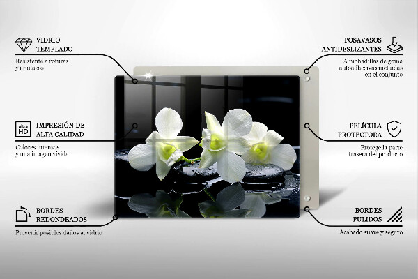 Worktop saver Zen white flowers in water