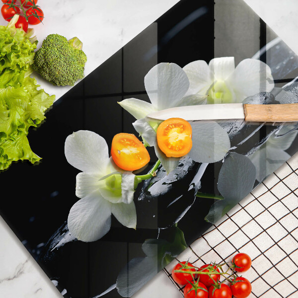 Worktop saver Zen white flowers in water