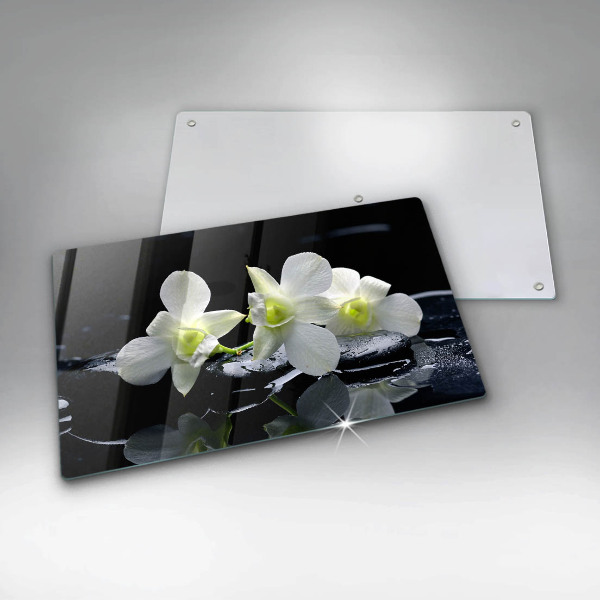 Worktop saver Zen white flowers in water