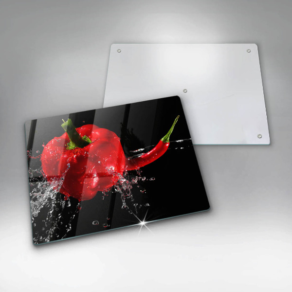 Worktop saver Red peppers in water