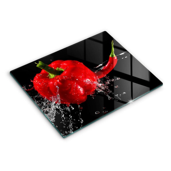 Worktop saver Red peppers in water