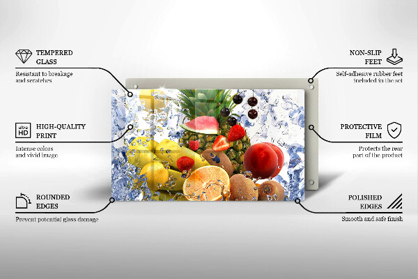 Kitchen countertop cover Juicy fruit and water