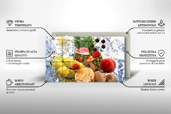 Kitchen countertop cover Juicy fruit and water