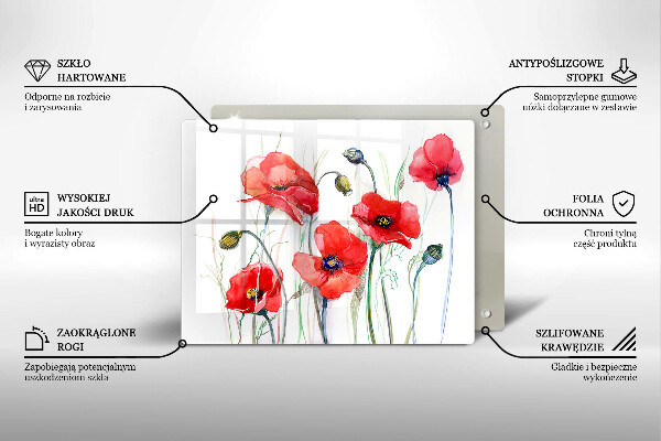 Worktop saver Red flowers