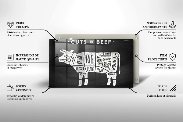 Kitchen worktop saver Cow meat beef
