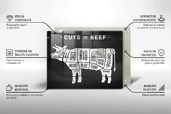 Kitchen worktop saver Cow meat beef