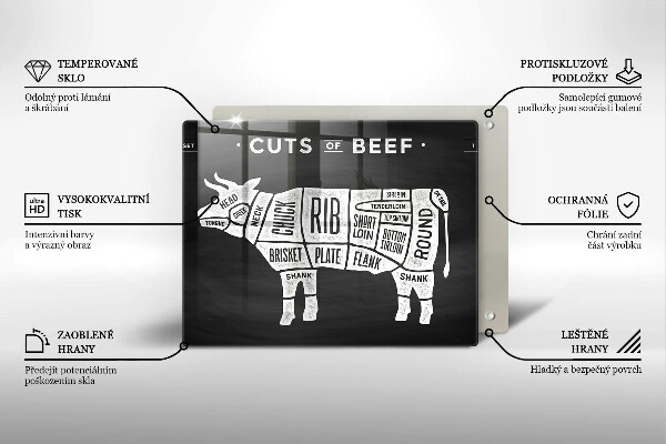 Kitchen worktop saver Cow meat beef