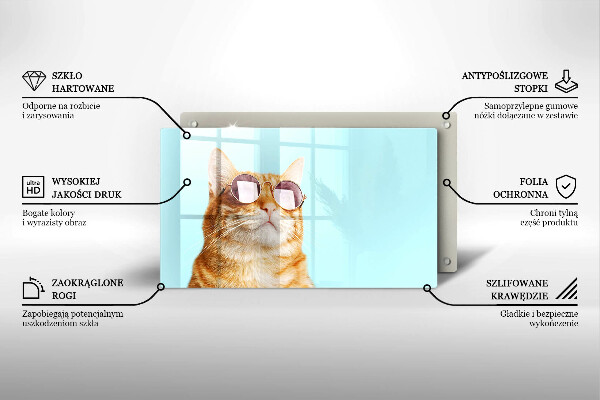 Worktop protector Rudy Cat with glasses