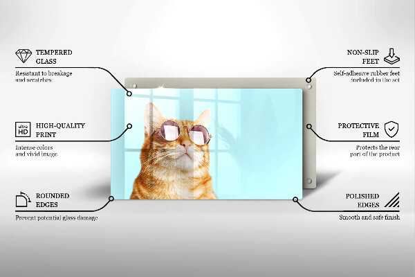 Worktop protector Rudy Cat with glasses