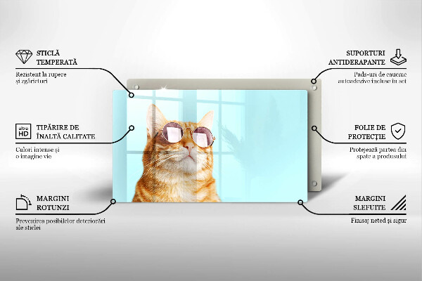 Worktop protector Rudy Cat with glasses