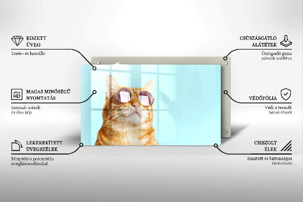 Worktop protector Rudy Cat with glasses