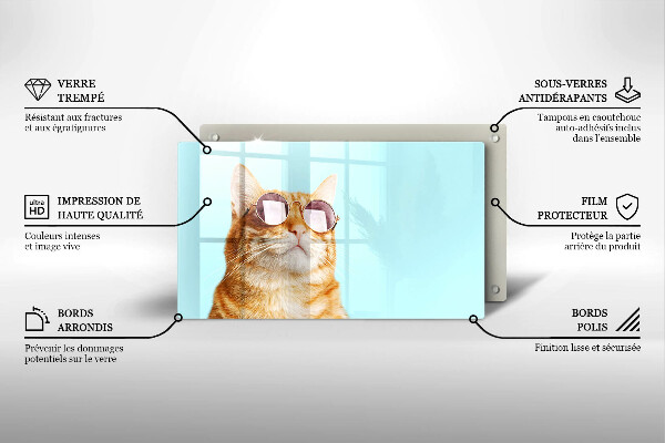 Worktop protector Rudy Cat with glasses