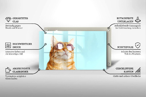 Worktop protector Rudy Cat with glasses