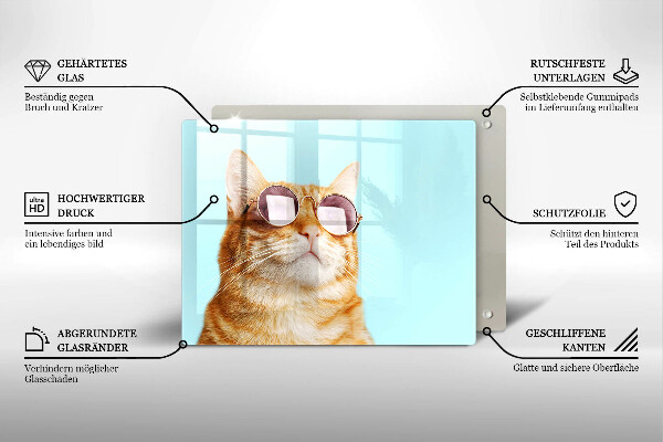 Worktop protector Rudy Cat with glasses