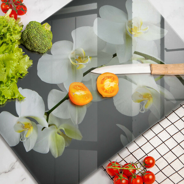 Kitchen countertop cover White orchid flowers