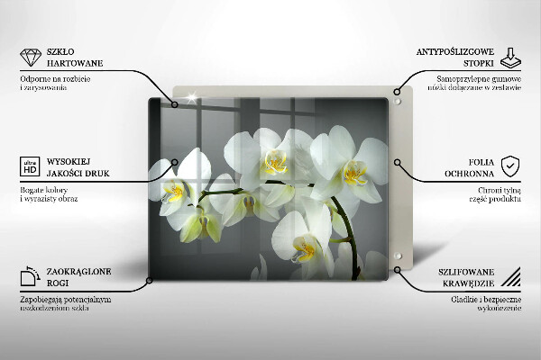 Kitchen countertop cover White orchid flowers