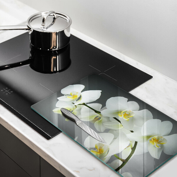 Kitchen countertop cover White orchid flowers