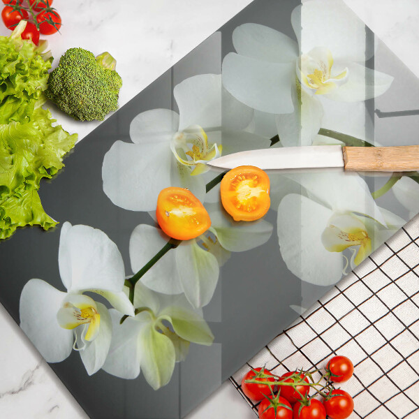 Kitchen countertop cover White orchid flowers