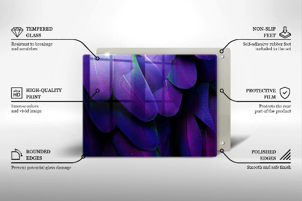 Kitchen worktop saver Neon feathers