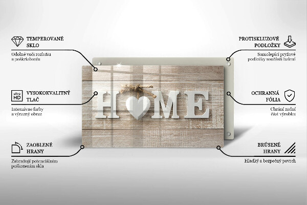 Kitchen countertop cover Boards and the inscription Home