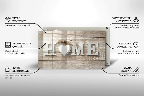 Kitchen countertop cover Boards and the inscription Home