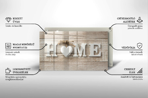 Kitchen countertop cover Boards and the inscription Home