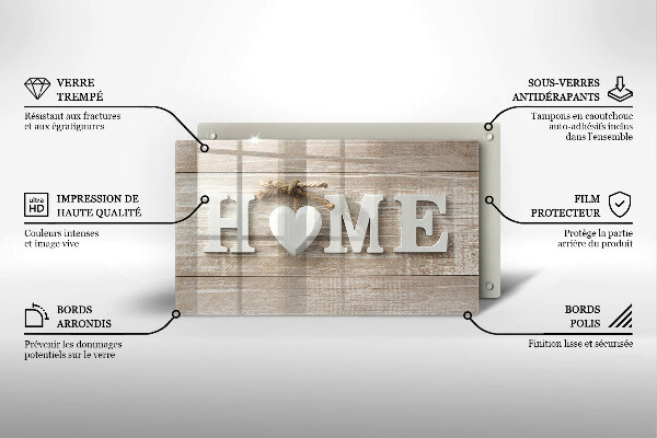 Kitchen countertop cover Boards and the inscription Home