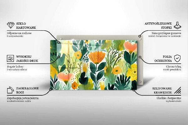 Kitchen worktop saver Painted flowers