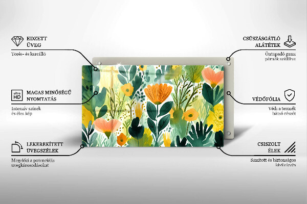 Kitchen worktop saver Painted flowers