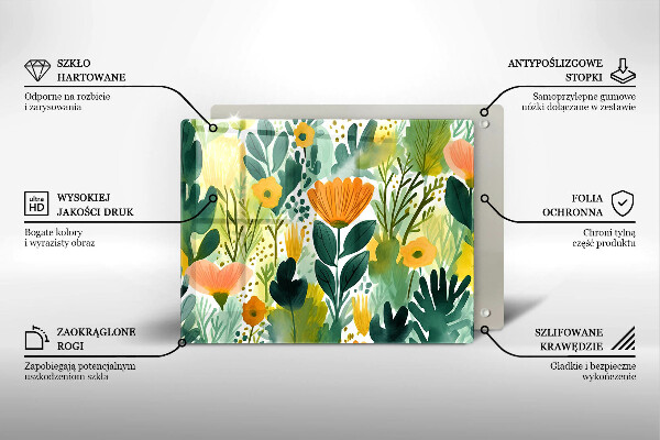 Kitchen worktop saver Painted flowers