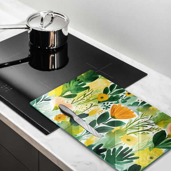 Kitchen worktop saver Painted flowers