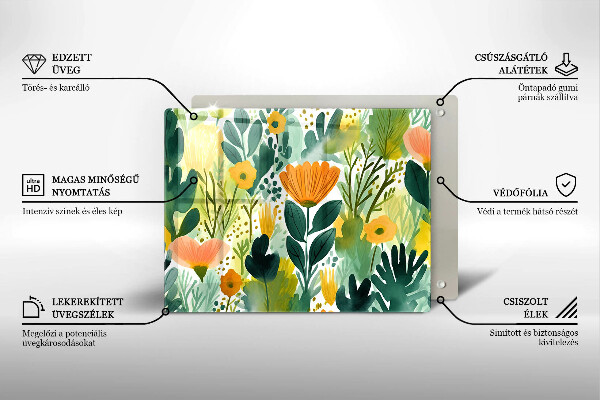 Kitchen worktop saver Painted flowers