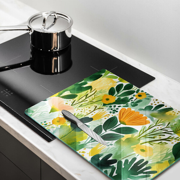 Kitchen worktop saver Painted flowers