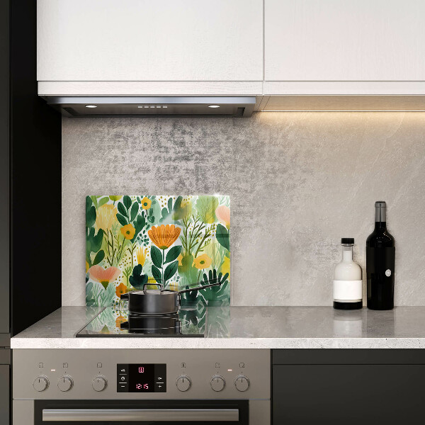 Kitchen worktop saver Painted flowers