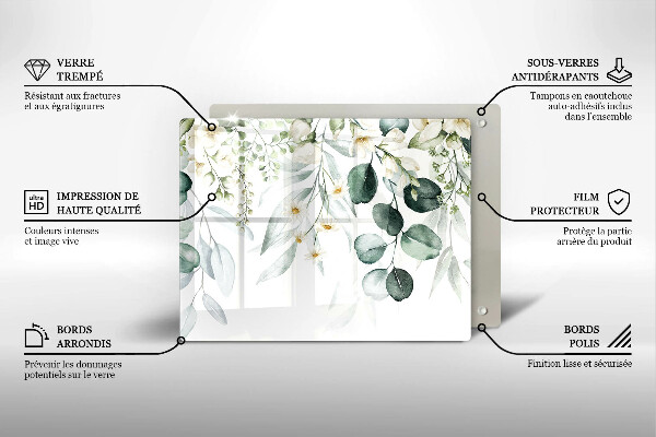 Kitchen worktop saver Watercolor plants